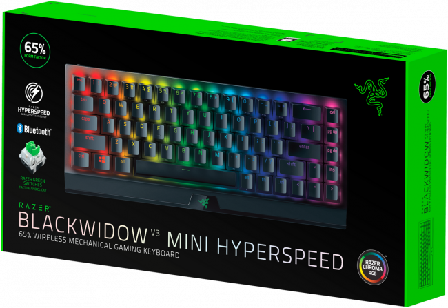Игровая клавиатура Razer BlackWidow V3 Mini HyperSpeed (Green Switch) - Russian Layout Razer BlackWidow V3 Mini — для бизнеса и офиса Игровая клавиатура Razer BlackWidow V3 Mini HyperSpeed (Green Switch) - Russian Layout Razer BlackWidow V3 Mini — для бизнеса и офиса