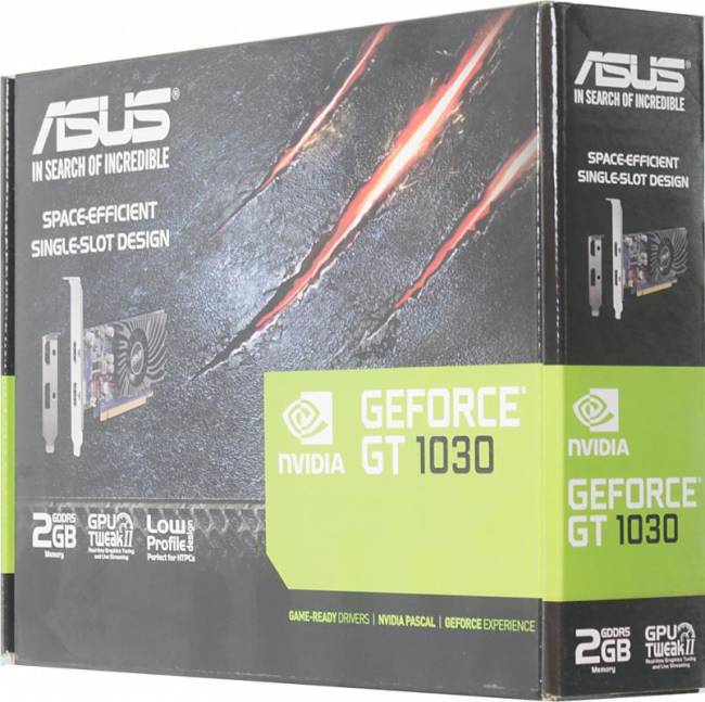 Видеокарта ASUS GT1030-2G-BRK — для бизнеса и офиса Видеокарта ASUS GT1030-2G-BRK — для бизнеса и офиса