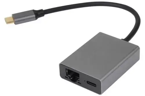 Адаптер TypeC--->RJ45+PD 100Вт, Allum Shell, VCOM <CU4591> VCOM CU4591 — для бизнеса и офиса