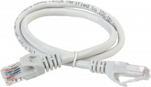 Коммутационный шнур (патч-корд), кат.5Е UTP, 3м, серый ITK RJ45(m) - RJ45(m) Cat. 5e U/UTP PVC 3м серый