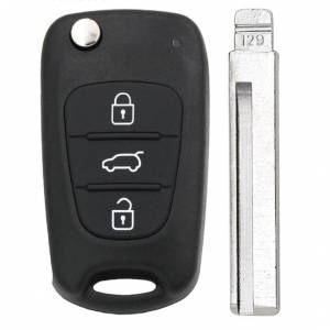 Корпус выкидного ключа KIA 3 кнопки HY-19DP HYN17, с лого