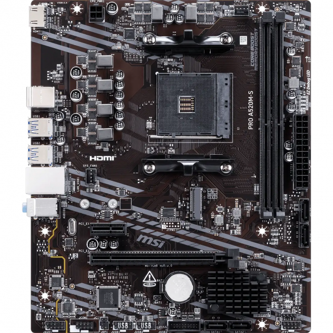 Материнская плата MSI PRO A520M-S — для бизнеса и офиса Материнская плата MSI PRO A520M-S — для бизнеса и офиса