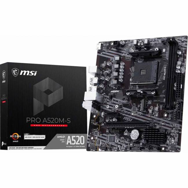 Материнская плата MSI PRO A520M-S — для бизнеса и офиса Материнская плата MSI PRO A520M-S — для бизнеса и офиса