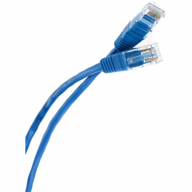 Патчкорд литой "Telecom" UTP кат.5е 20,0м синий VCOM NA102-L-20M — для бизнеса и офиса