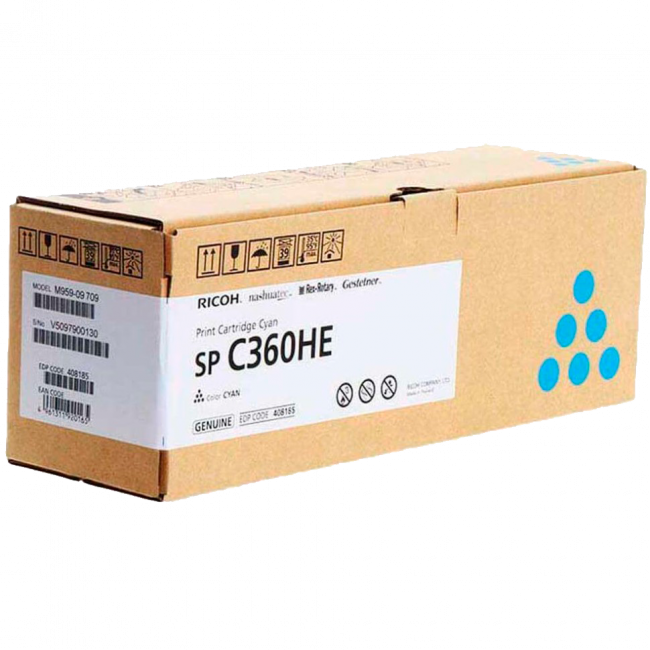 Принт-картридж голубой, тип SP C360HE (5K) Ricoh 408185 — для бизнеса и офиса
