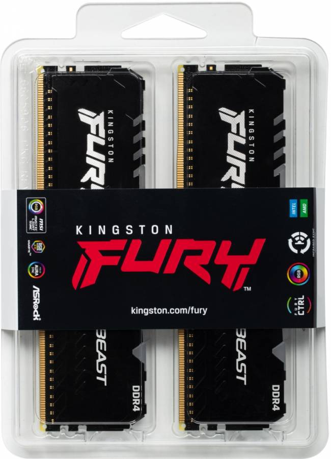 Память оперативная Kingston FURY Beast RGB KF432C16BBAK2/64 — для бизнеса и офиса Память оперативная Kingston FURY Beast RGB KF432C16BBAK2/64 — для бизнеса и офиса
