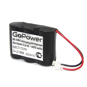 Аккумулятор для радиотелефонов GoPower T279 PC1 NI-MH 600mAh (1/15/180) Аккумулятор для радиотелефонов GoPower T279 (00-00015308)