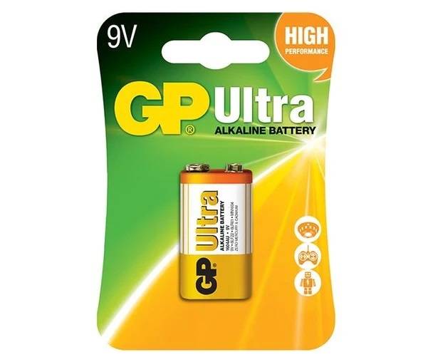 Алкалиновая батарейка GP Ultra Alkaline 9V Крона - 1 шт. на блистере GP Ultra Alkaline 9V Крона (4891199034688) — для бизнеса и офиса Алкалиновая батарейка GP Ultra Alkaline 9V Крона - 1 шт. на блистере GP Ultra Alkaline 9V Крона (4891199034688) — для бизнеса и офиса