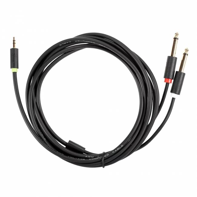 Кабель-адаптер 3.5ST(M)/2X6.35 ST(M), 3м, Telecom PRO <TAV6168-3M> Адаптер-переходник Telecom Jack 3.5 mm M/2 x jack 6.35 mm M (TAV6168-3M) — для бизнеса и офиса