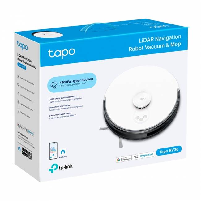Робот-пылесос с влажной уборкой TP-Link Tapo RV30 — для бизнеса и офиса Робот-пылесос с влажной уборкой TP-Link Tapo RV30 — для бизнеса и офиса