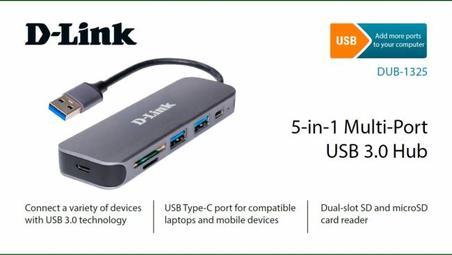 Концентратор Концентратор D-Link DUB-1325 с разъемом USB 3.0 Type-A (DUB-1325/A2A) — для бизнеса и офиса Концентратор Концентратор D-Link DUB-1325 с разъемом USB 3.0 Type-A (DUB-1325/A2A) — для бизнеса и офиса