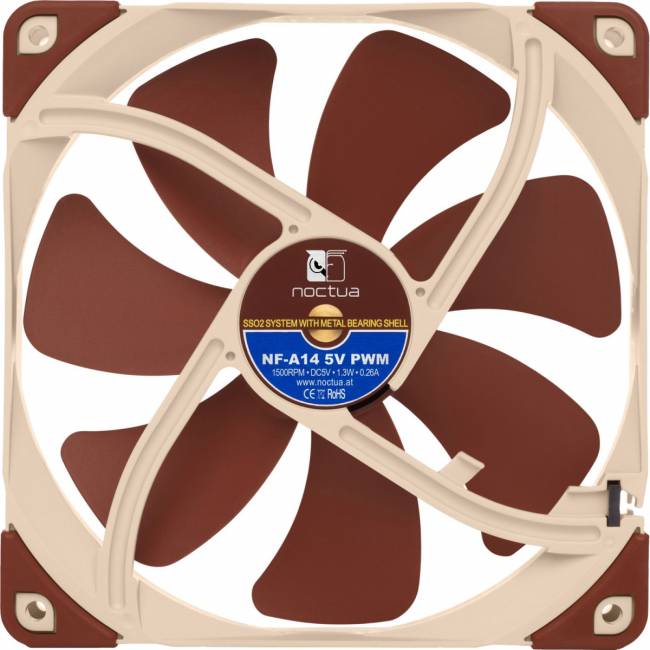 Кулер для корпуса Noctua NF-A14 5V PWM — для бизнеса и офиса Кулер для корпуса Noctua NF-A14 5V PWM — для бизнеса и офиса