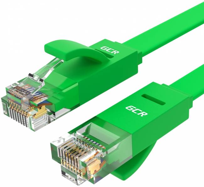 Greenconnect Патч-корд PROF плоский прямой 0.15m, UTP медь кат.6, зеленый, позолоченные контакты, 30 AWG, ethernet high speed 10 Гбит/с, RJ45, T568B Greenconnect RJ45(m) - RJ45(m) Cat.6 U/UTP LSZH 0.15м — для бизнеса и офиса