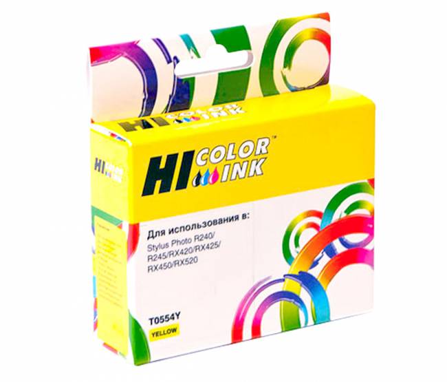 Картридж Hi-Black (HB-T0554) для Epson Stylus Photo R240/RX420/RX520, Y — для бизнеса и офиса Картридж Hi-Black (HB-T0554) для Epson Stylus Photo R240/RX420/RX520, Y — для бизнеса и офиса