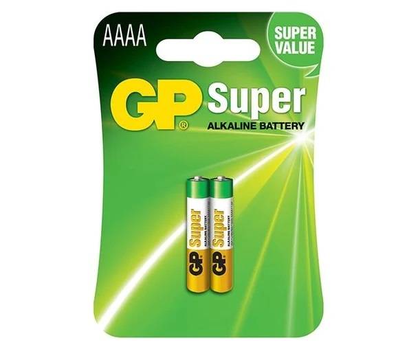 Алкалиновые батарейки GP Super Alkaline 25А АААA - 2 шт. на блистере GP Super Alkaline 25А АААA (4891199058615) — для бизнеса и офиса Алкалиновые батарейки GP Super Alkaline 25А АААA - 2 шт. на блистере GP Super Alkaline 25А АААA (4891199058615) — для бизнеса и офиса