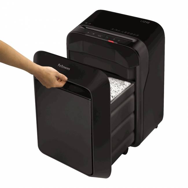 Шредер Fellowes® Powershred® LX210, черный, DIN P-4, 4х12 мм, 16 лст., 23 лтр, Jam Proof™, SafeSense, шт Fellowes LX210 (FS-55025) — для бизнеса и офиса Шредер Fellowes® Powershred® LX210, черный, DIN P-4, 4х12 мм, 16 лст., 23 лтр, Jam Proof™, SafeSense, шт Fellowes LX210 (FS-55025) — для бизнеса и офиса