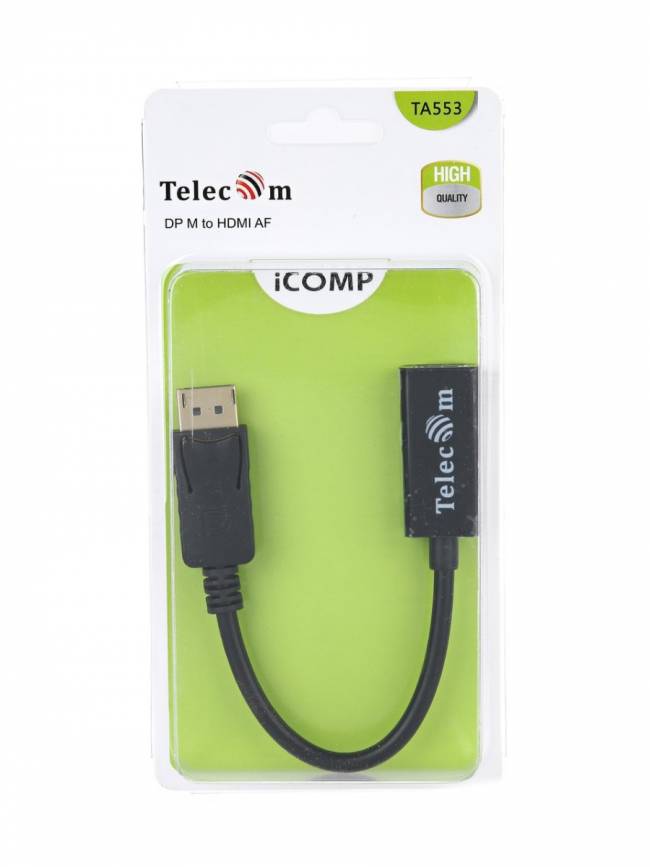 Кабель-переходник DP --> HDMI-F 0.2m , Telecom (TA553) Telecom DP --> HDMI-F 0.2м — для бизнеса и офиса Кабель-переходник DP --> HDMI-F 0.2m , Telecom (TA553) Telecom DP --> HDMI-F 0.2м — для бизнеса и офиса
