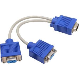 Кабель-разветвитель VGA 1=>2 (1x15M/2 x15F),VCOM, 0.2метра <VVG6530-0.2M> Разветвитель VCOM VGA M/2 x VGA F (VVG6530-0.2M)