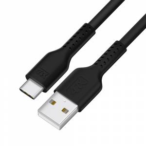 Кабель 1.0m TypeC, QC, черный, черный ПВХ 4PH-R90125