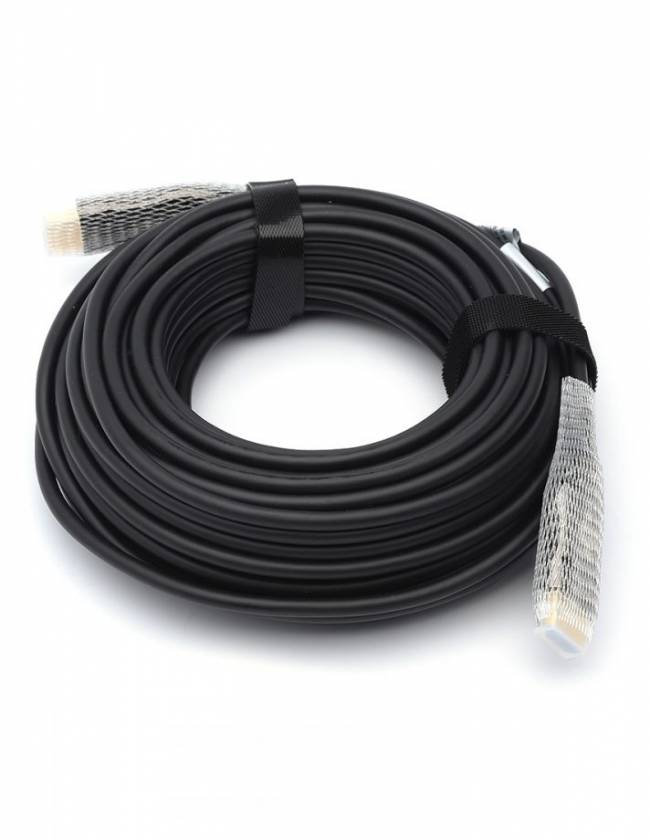 Кабель HDMI 30 м (HIGH speed, Metal gold,  Optical) 8K VER 2.1 ATcom HDMI 2.1 (m) - HDMI 2.1 (m) 30 м — для бизнеса и офиса
