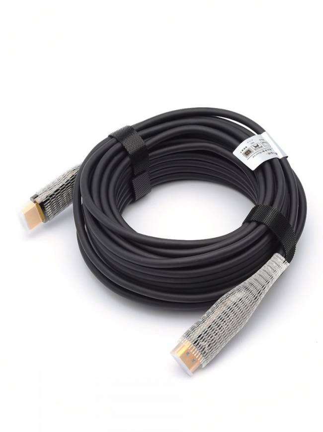 Кабель HDMI 30 м (HIGH speed, Metal gold,  Optical) 8K VER 2.1 ATcom HDMI 2.1 (m) - HDMI 2.1 (m) 30 м — для бизнеса и офиса