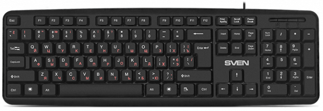 Клавиатура SVEN KB-S230 чёрная (104кл, каб. 2м) Sven KB-S230 — для бизнеса и офиса