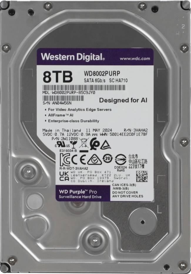 Жесткий диск WD WD8002PURP — для бизнеса и офиса Жесткий диск WD WD8002PURP — для бизнеса и офиса
