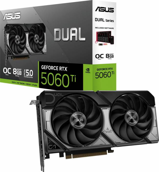 Видеокарта ASUS DUAL-RTX5060TI-O8G — для бизнеса и офиса Видеокарта ASUS DUAL-RTX5060TI-O8G — для бизнеса и офиса