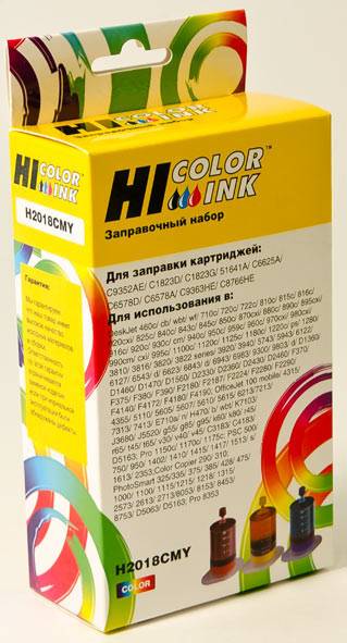 Заправочный набор Hi-Black для HP C6578A/C1823D/C6625AE/C6657A/C8728A/C9352AE, Col, 3x20мл — для бизнеса и офиса Заправочный набор Hi-Black для HP C6578A/C1823D/C6625AE/C6657A/C8728A/C9352AE, Col, 3x20мл — для бизнеса и офиса