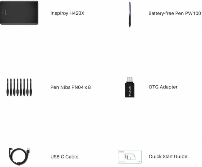Графический планшет Huion Inspiroy H420X — для бизнеса и офиса Графический планшет Huion Inspiroy H420X — для бизнеса и офиса