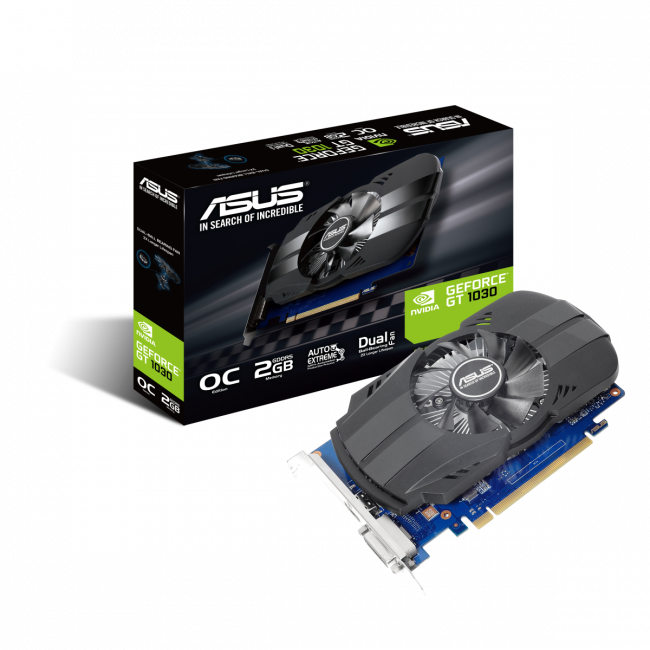 Видеокарта ASUS PH-GT1030-O2G — для бизнеса и офиса Видеокарта ASUS PH-GT1030-O2G — для бизнеса и офиса