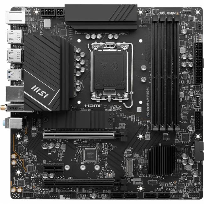 Материнская плата MSI PRO B760M-A WIFI DDR4 — для бизнеса и офиса Материнская плата MSI PRO B760M-A WIFI DDR4 — для бизнеса и офиса