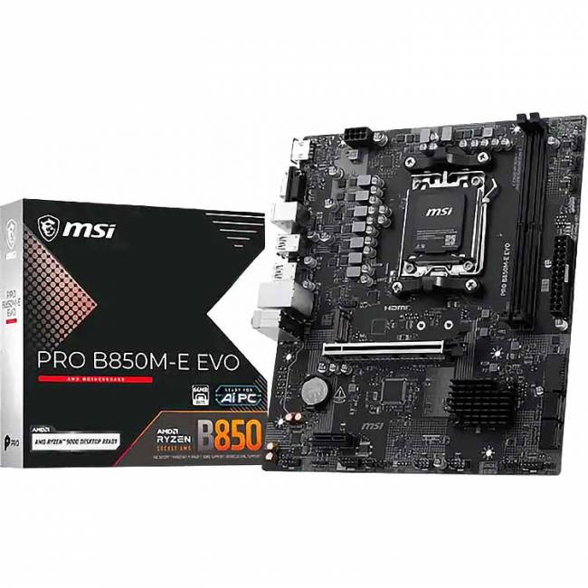 Материнская плата MSI PRO B850M-E EVO — для бизнеса и офиса Материнская плата MSI PRO B850M-E EVO — для бизнеса и офиса