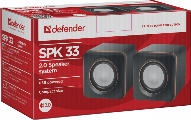 Defender#1 Акустическая 2.0 система SPK 33 5 Вт, питание от USB Defender SPK 33 — для бизнеса и офиса Defender#1 Акустическая 2.0 система SPK 33 5 Вт, питание от USB Defender SPK 33 — для бизнеса и офиса