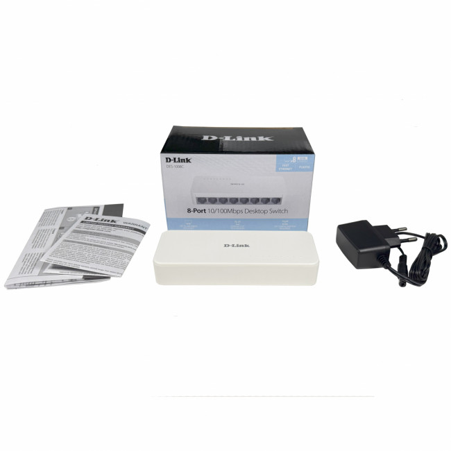 Коммутатор D-Link DES-1008C/F6/E — для бизнеса и офиса