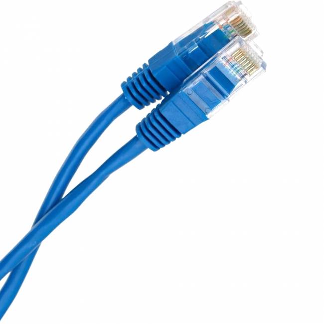 Патчкорд литой "Telecom" UTP кат.5е 5,0м синий VCOM NA102-L-5M — для бизнеса и офиса