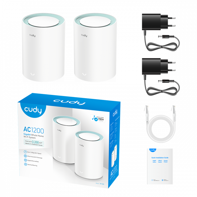Wi-Fi Mesh-система Cudy M1300(2-Pack) — для бизнеса и офиса