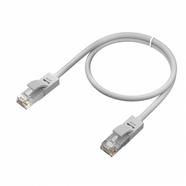 GCR Патч-корд прямой 9.0m UTP кат.5e, серый, позолоченные контакты, 24 AWG, литой, ethernet high speed 1 Гбит/с, RJ45, T568B, GCR-51513 Greenconnect RJ45(m) - RJ45(m) Cat. 5e UTP  9м серый — для бизнеса и офиса