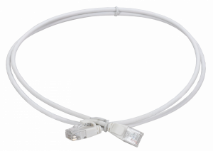 ITK Коммутационный шнур кат.5E UTP LSZH 1,5м slim колпачок с язычком белый ITK PC08-C5EUL-1M5-SL-WT