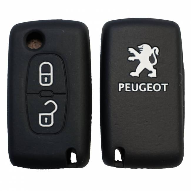 Чехол силиконовый выкидного ключа PEUGEOT 2 кнопки (с лого) — для бизнеса и офиса