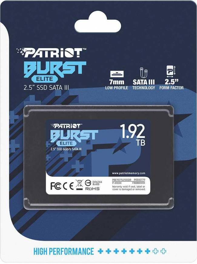 Накопитель SSD Patriot PBE192TS25SSDR — для бизнеса и офиса Накопитель SSD Patriot PBE192TS25SSDR — для бизнеса и офиса