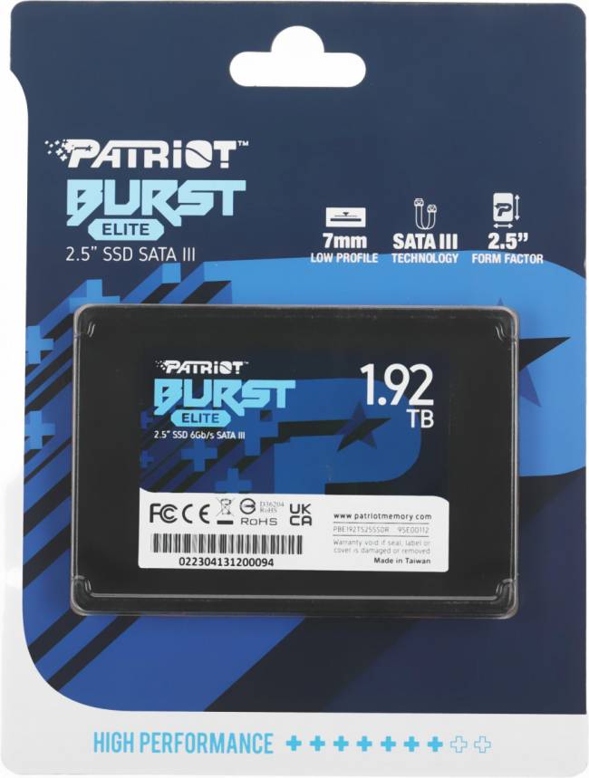 Накопитель SSD Patriot PBE192TS25SSDR — для бизнеса и офиса Накопитель SSD Patriot PBE192TS25SSDR — для бизнеса и офиса
