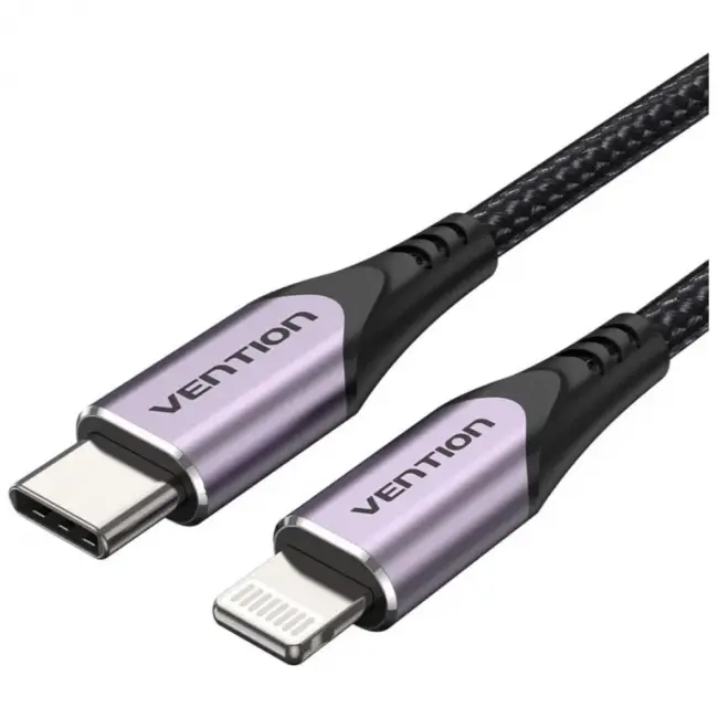 Кабель Vention USB 2.0 CM/Lightning 8M для iPad/iPhone - 1м. Фиолетовый Vention TACVF — для бизнеса и офиса Кабель Vention USB 2.0 CM/Lightning 8M для iPad/iPhone - 1м. Фиолетовый Vention TACVF — для бизнеса и офиса