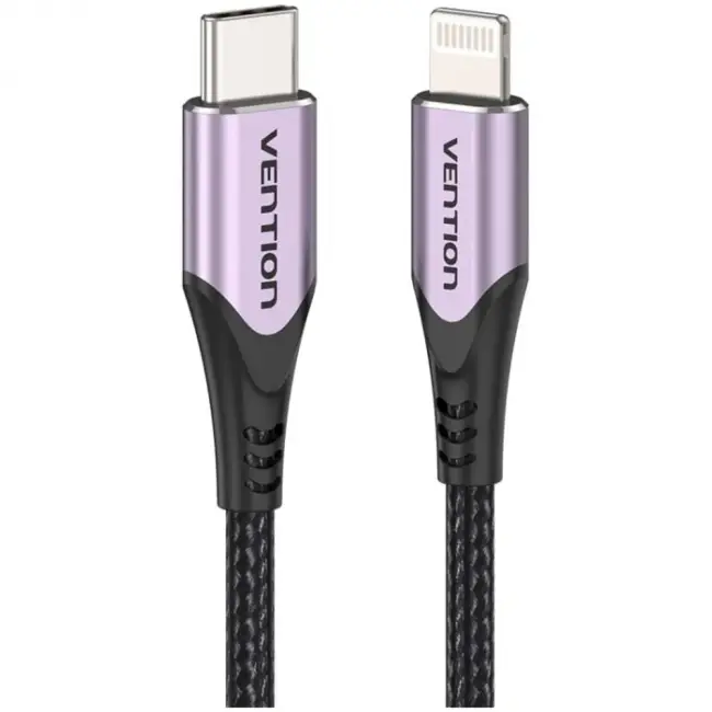 Кабель Vention USB 2.0 CM/Lightning 8M для iPad/iPhone - 1м. Фиолетовый Vention TACVF — для бизнеса и офиса Кабель Vention USB 2.0 CM/Lightning 8M для iPad/iPhone - 1м. Фиолетовый Vention TACVF — для бизнеса и офиса