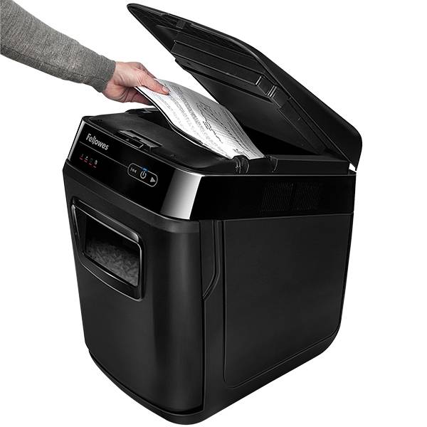 Шредер Fellowes® AutoMax® 150C, автоподача, DIN P-4, 4х38мм, 150лст. авто, 8 ручн., 32 лтр., авторев, шт Fellowes AutoMax 150C — для бизнеса и офиса Шредер Fellowes® AutoMax® 150C, автоподача, DIN P-4, 4х38мм, 150лст. авто, 8 ручн., 32 лтр., авторев, шт Fellowes AutoMax 150C — для бизнеса и офиса