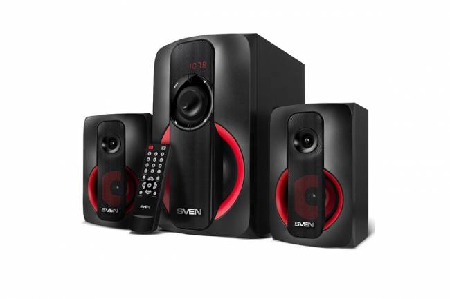 SVEN MS-304, черный, акустическая система 2.1, мощность (RMS): 20 Вт + 2x10 Вт, FM-тюнер, USB/SD, дисплей, ПДУ, Bluetooth SVEN MS-304 — для бизнеса и офиса SVEN MS-304, черный, акустическая система 2.1, мощность (RMS): 20 Вт + 2x10 Вт, FM-тюнер, USB/SD, дисплей, ПДУ, Bluetooth SVEN MS-304 — для бизнеса и офиса