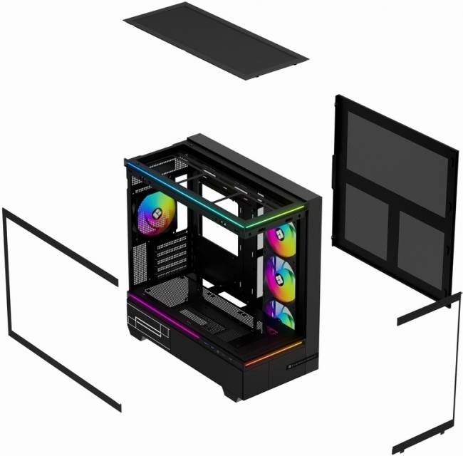 Корпус без блока питания Thermalright M10 FAN4-C Black — для бизнеса и офиса Корпус без блока питания Thermalright M10 FAN4-C Black — для бизнеса и офиса