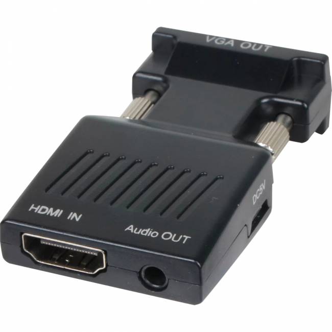 Переходник HDMI(F) --> VGA(M)+audio,1080*60Hz, VCOM <CA336A> Переходник VCOM HDMI F/VGA M+mini jack 3.5 mm M (CA336A) — для бизнеса и офиса