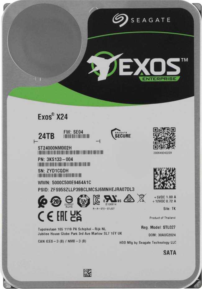 Жесткий диск Seagate ST24000NM002H — для бизнеса и офиса Жесткий диск Seagate ST24000NM002H — для бизнеса и офиса