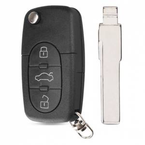 Корпус выкидного ключа AUDI 3 кнопки HU-HAA HU66 CR1616, с лого